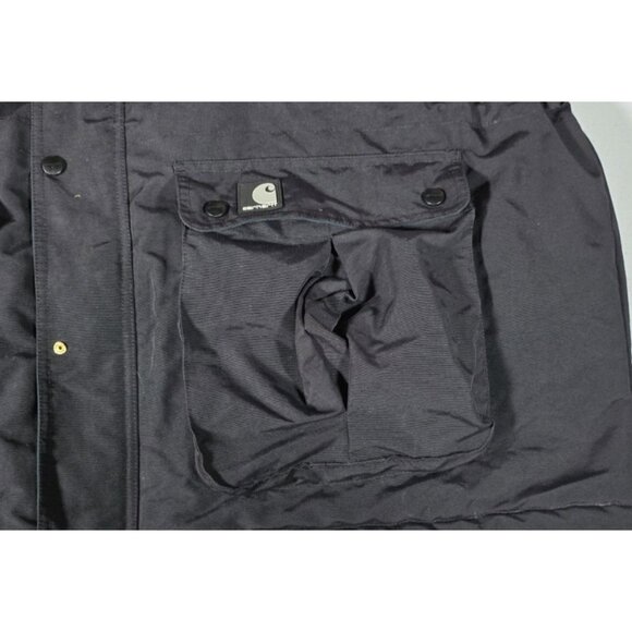 Carhartt Full Zip Quilt Lined Black/Green Outdoor Work Coat Jacket Men's 2XL - Picture 12 of 16